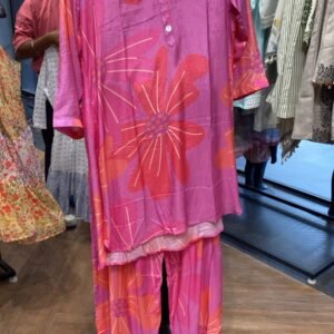 Women's Pink Printed Co-ord Set - XXXL